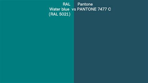 Ral Water Blue Ral 5021 Vs Pantone 7477 C Side By Side Comparison