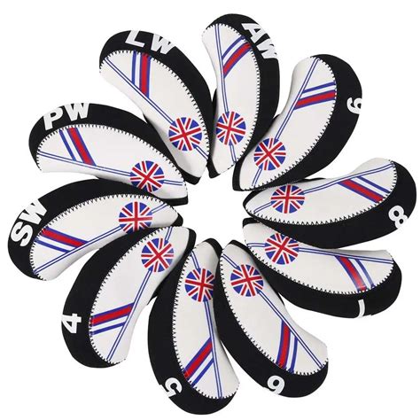 Pcs Set Golf Club Iron Head Cover Neoprene National Flag Headcover