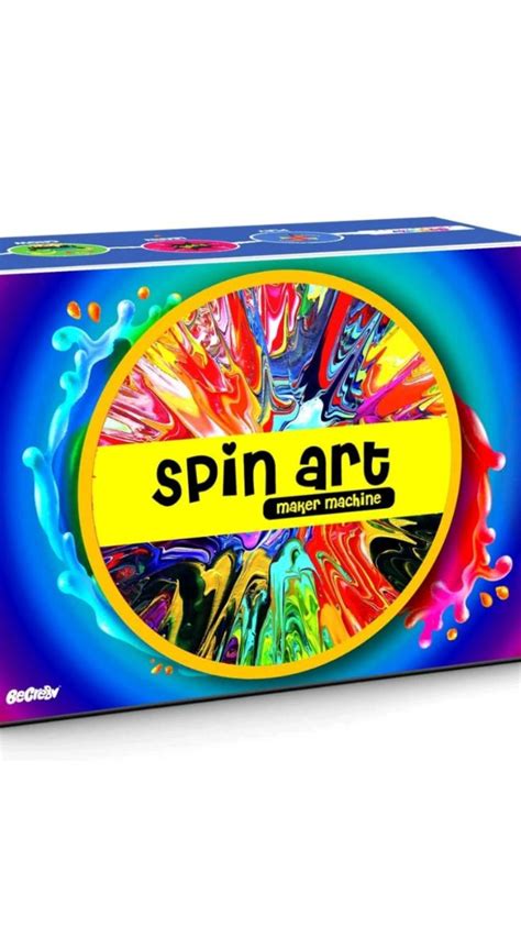 Be Cre8v Spin Art Machine DIY Kit Creative Spin & Paint Art Kit - Motorized Spinning Art Machine ...