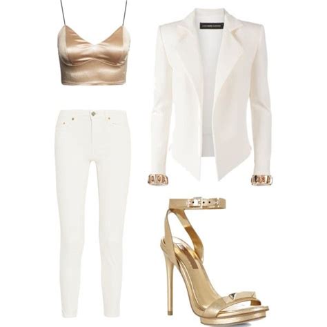 White And Gold Party Outfit