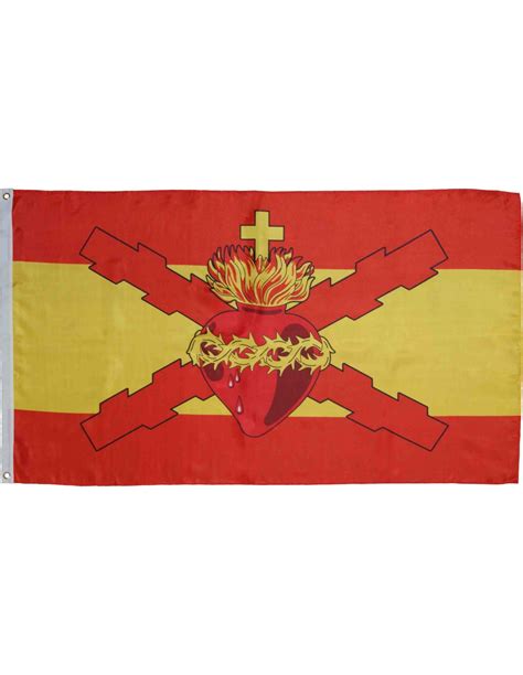 Bandera Del Sagrado Coraz N Con La Cruz De Borgo A En Raso De Calidad