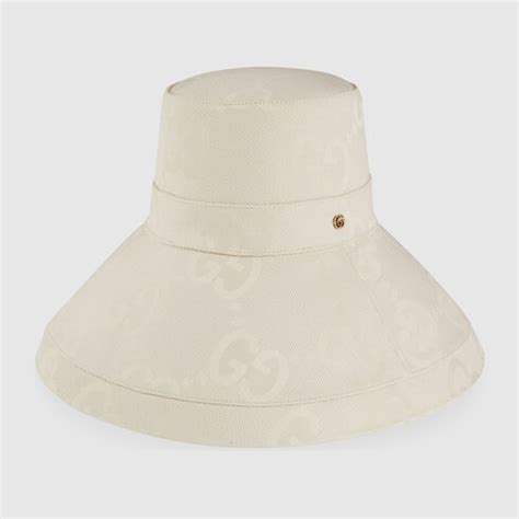 Jumbo Gg Wide Brimmed Hat In White Undefined Gucci Si