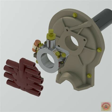 Stl File Ignition Distributor Ford Flathead Crab Version 🚙・template To Download And 3d Print・cults