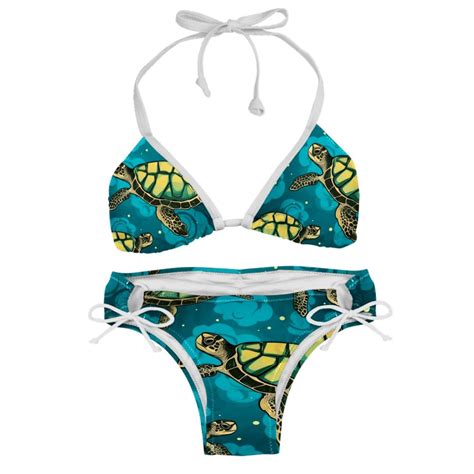 Turtle Seamless Women S Swimsuit Bikini Set Detachable Sponge