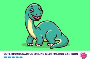 Cute Brontosaurus Smiling Illustration Graphic By Catalyststuff