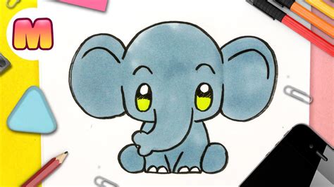 Como Dibujar Un Elefante Kawaii Dibujos Kawaii Faciles Aprender A