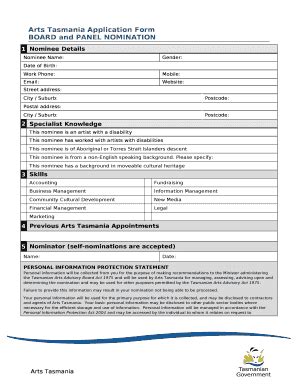 Arts Tasmania Application Doc Template Pdffiller