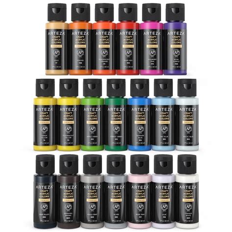 Craft Acrylic Paint, 60ml Bottles - Set of 20 | ARTEZA