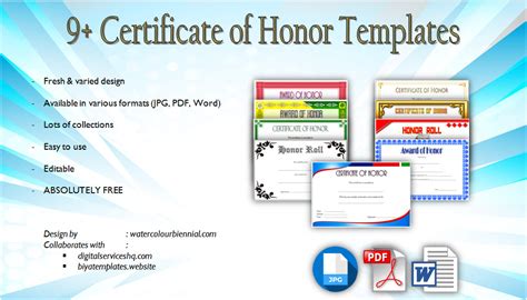 Honor Award Certificate Templates [9+ Official Designs FREE] – Fresh ...