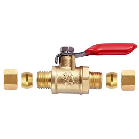 Litorange 2 Pack Lead Free Brass Mini Ball Valve Shut Off Switch 1 4