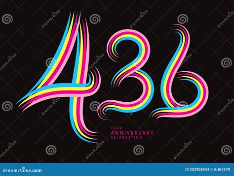 436 Number Design Vector Graphic T Shirt 436 Years Anniversary