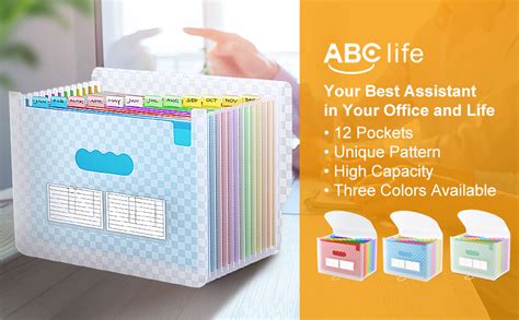 Amazon Abc Life Accordian File Folder Organizer Letter Size