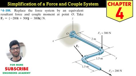 4 108 Equivalent Force Couple System Chapter 4 Hibbeler Statics 14th