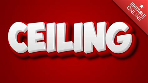 Ceiling Red 3d Style Text Effect Generator