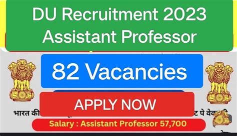 Du Recruitment Assistant Professor Apply For Assistant