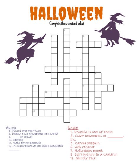 Halloween Crossword Maz Free Pdf Printables Printablee