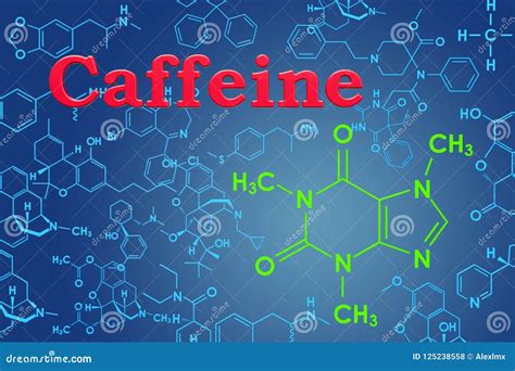 Caffeine. Chemical Formula, Molecular Structure. 3D Rendering Stock ...