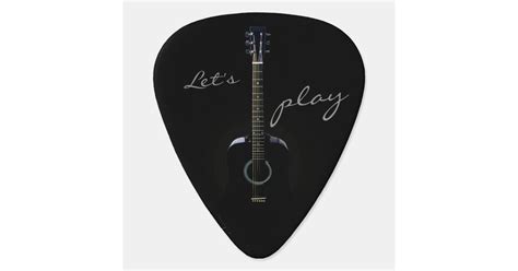 Black Acoustic Guitar Personalized Guitar Pick Zazzle