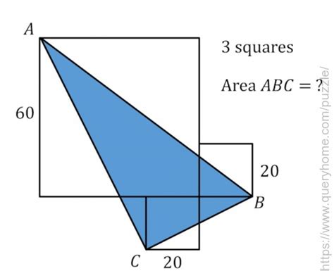 Three squares are shown. The large square has a side length of 60, and ...