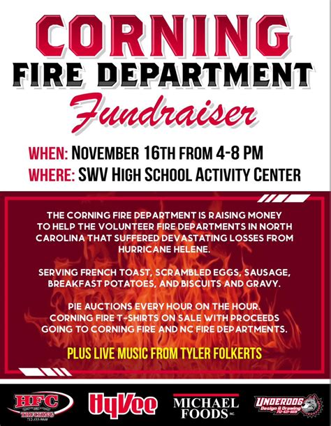 Corning Fundraiser To Benefit North Carolina Fire Department