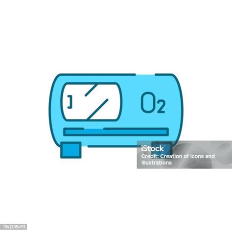 Ikon Garis Warna Ruang Oksigen Stroke Yang Dapat Diedit Ilustrasi Stok