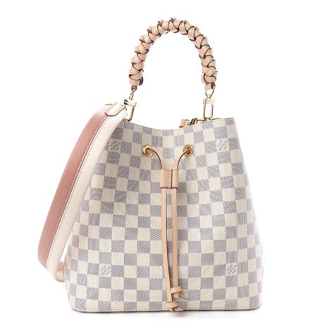 Louis Vuitton Damier Azur Braided Neonoe Mm Peach Cream Fashionphile