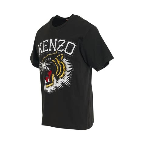 Kenzo Tiger Varsity Classic T Shirt In Black Marais