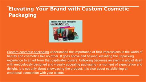 Ppt Elevating Your Brand With Custom Cosmetic Packaging Powerpoint