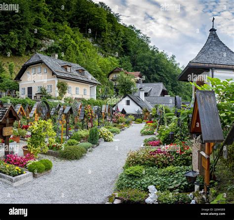 HALLSTATT, AUSTRIA - July,19 2020 : traditional Austrian village of Hallstatt. Hallstatt is ...