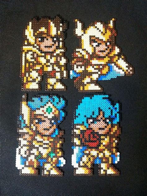 Pixel Art Beads Beads Saint Seiya Knights Of Gold Hama Beads Design