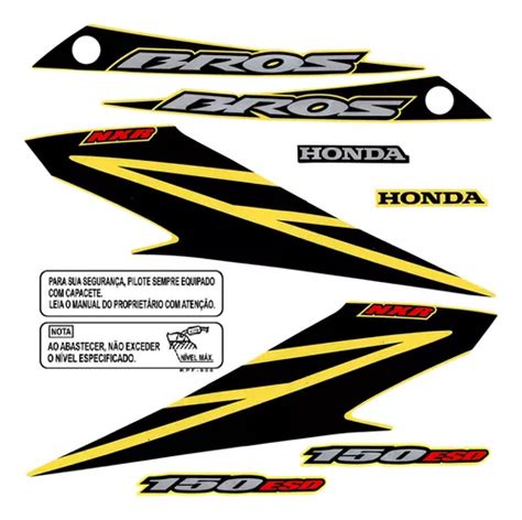 Cartela De Faixas Adesivas Honda Nxr Bros 150 2003 Até 2008