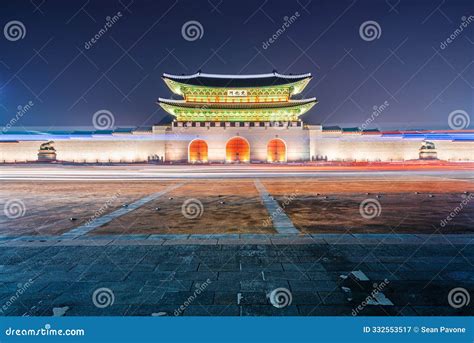 Gwanghwamun Gate At Gyeongbokgung Palace In Seoul South Korea At Night