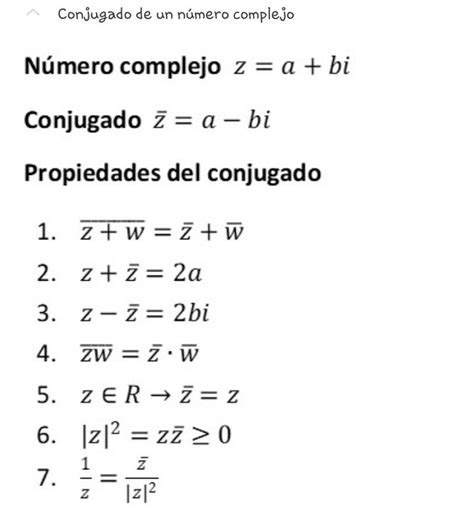 Lgebra Conjugado De Un Numero Complejo Lecciones De Matem Ticas