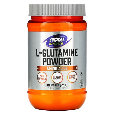 NOW Foods Sports L Glutamine Powder 1 Lbs 454 G