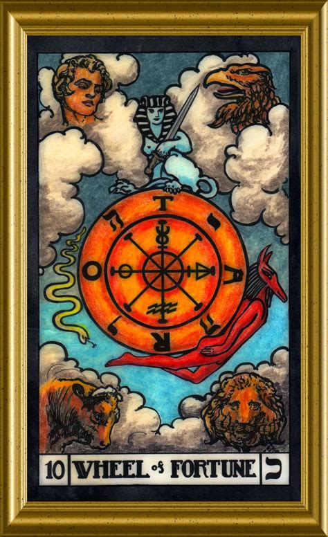 Wheel Of Fortune Tarot Cards Art Card Art Esoteric Symbols