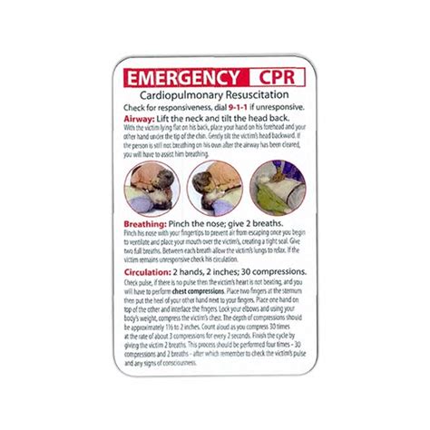 Cpr Chart Laminated Wallet Card With Chart Stock Art And Round