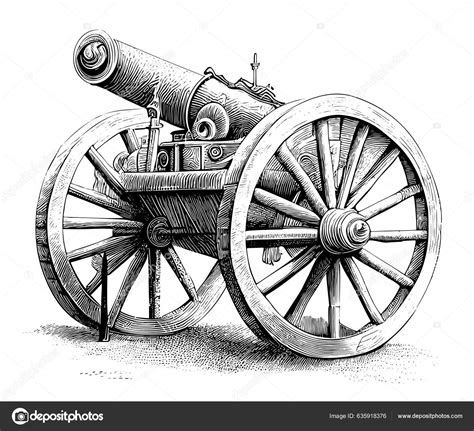 Retro Military Gun Hand Drawn Engraving Style Sketch Vector Illustration Vector De Stock Por