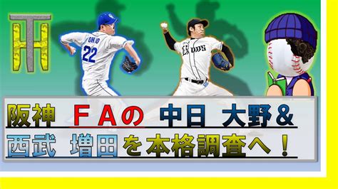 阪神タイガース 今季faの中日 大野雄大と西武 増田達至を本格調査へ！！ 成績チェックand阪神のコストカットも確認しよう！ Yayafa