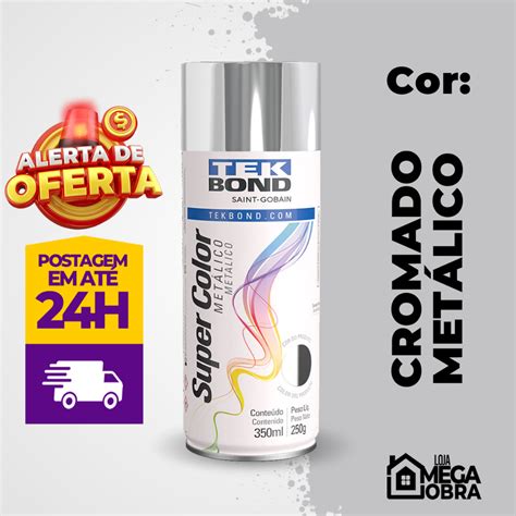 Tinta Spray Metalica Ml Cromado Tekbond Secagem R Pida Artesanato