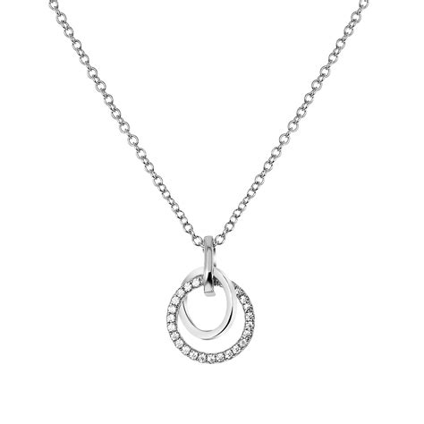 Kette aus 925 Silber mit Scheiben Anhänger mit Zirkonia Lucardi DE