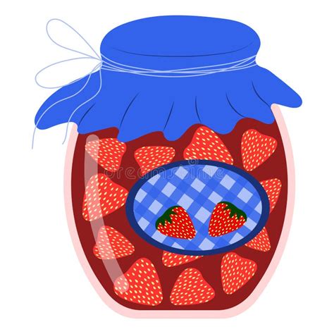 Jar With Apple Compote Vector Isolated On A White Background Stock