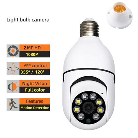 1080P 360 Rotate Auto Tracking Panoramic IP Camera Wireless Light Bulb