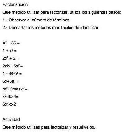 SOLVED Me ayudan por favor amigos Factorización Que método utilizar