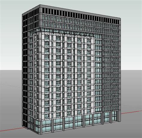 独栋办公大楼su模型下载 光辉城市