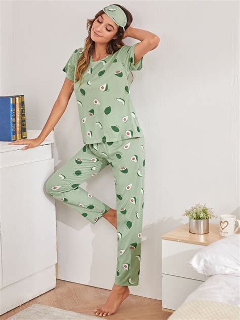 Shein Mulvari Ensembles De Pyjama Mignon Fruits L Gumes Mode En