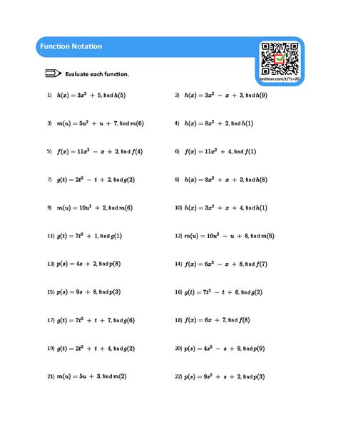 Function Notation Worksheets Worksheets Library