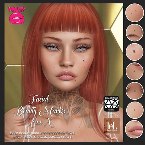 Second Life Marketplace [pout ] Facial Beauty Marks Evo X