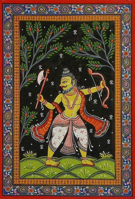 Parashurama Avatar Pata Painting On Patti 185 X 125 Inches