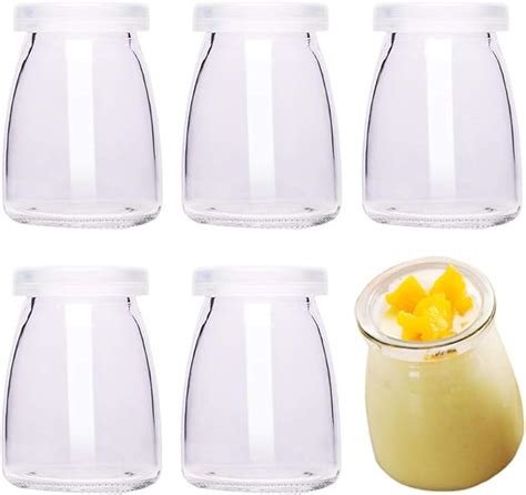 Danmu Art Lot De 6 Mini Pots En Verre Avec Couvercles En Plastique