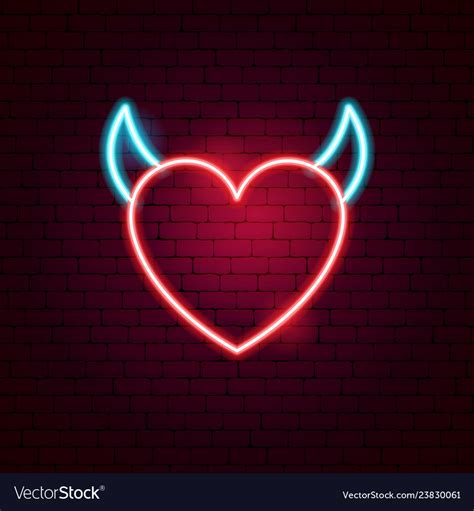 Sex Heart Neon Sign Royalty Free Vector Image VectorStock